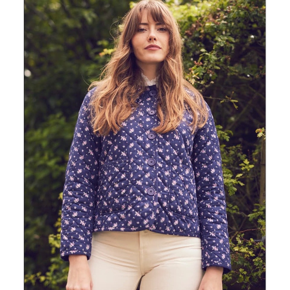 NWT Laura Ashley Joanie 100% Cotton Retro Quilted Cottagecore Floral Jacket L‎
